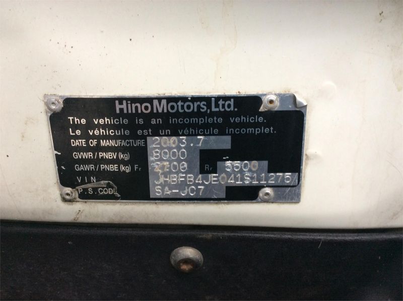 2004 HINO FB144S 7205441165 2004 HINO FB144S 7205441165