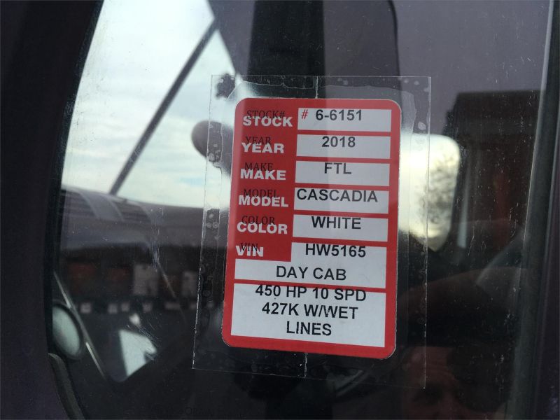 2018 FREIGHTLINER CASCADIA 125 7187628783 2018 FREIGHTLINER CASCADIA 125 7187628783