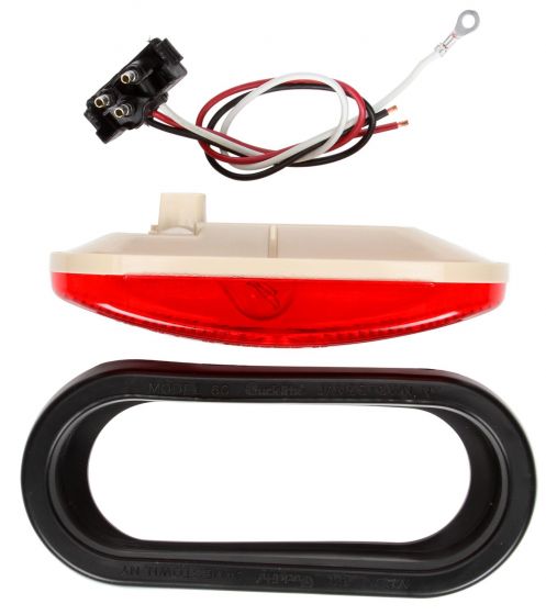 Truck-Lite 60 Economy Incandescent Red Oval 1 Bulb Stop Turn Tail Black Grommet Mount PL3 Stripped End Ring Terminal Kit 60083R Truck-Lite 60 Economy Incandescent Red Oval 1 Bulb Stop Turn Tail Black Grommet Mount PL3 Stripped End Ring Terminal Kit 60083R - image 1 of 2