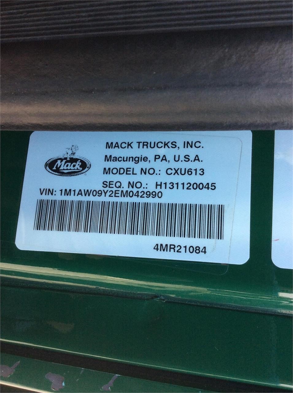 2014 MACK PINNACLE CXU613 7277365220 2014 MACK PINNACLE CXU613 7277365220