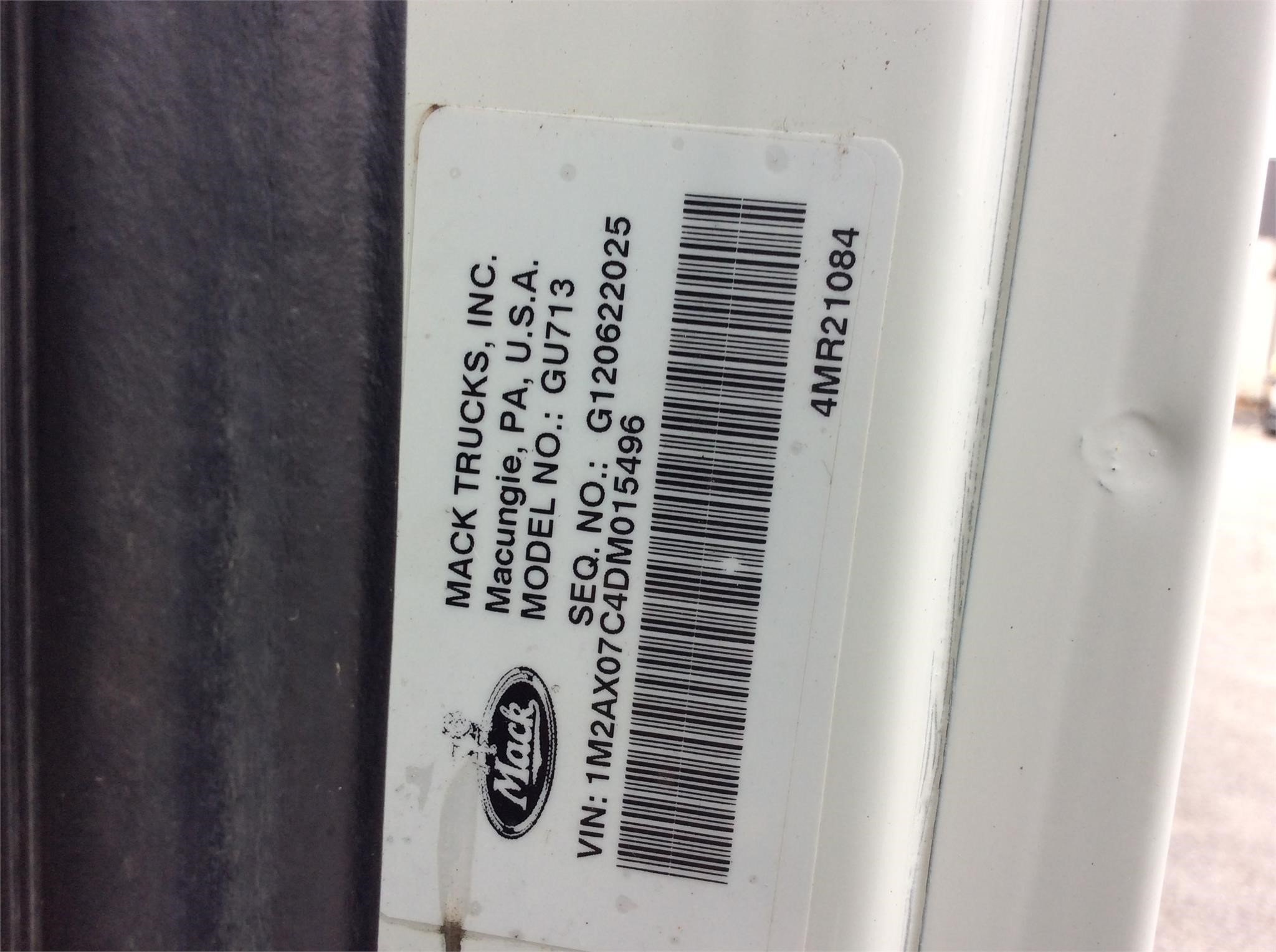 2013 MACK GRANITE GU713 8004776059 2013 MACK GRANITE GU713 8004776059