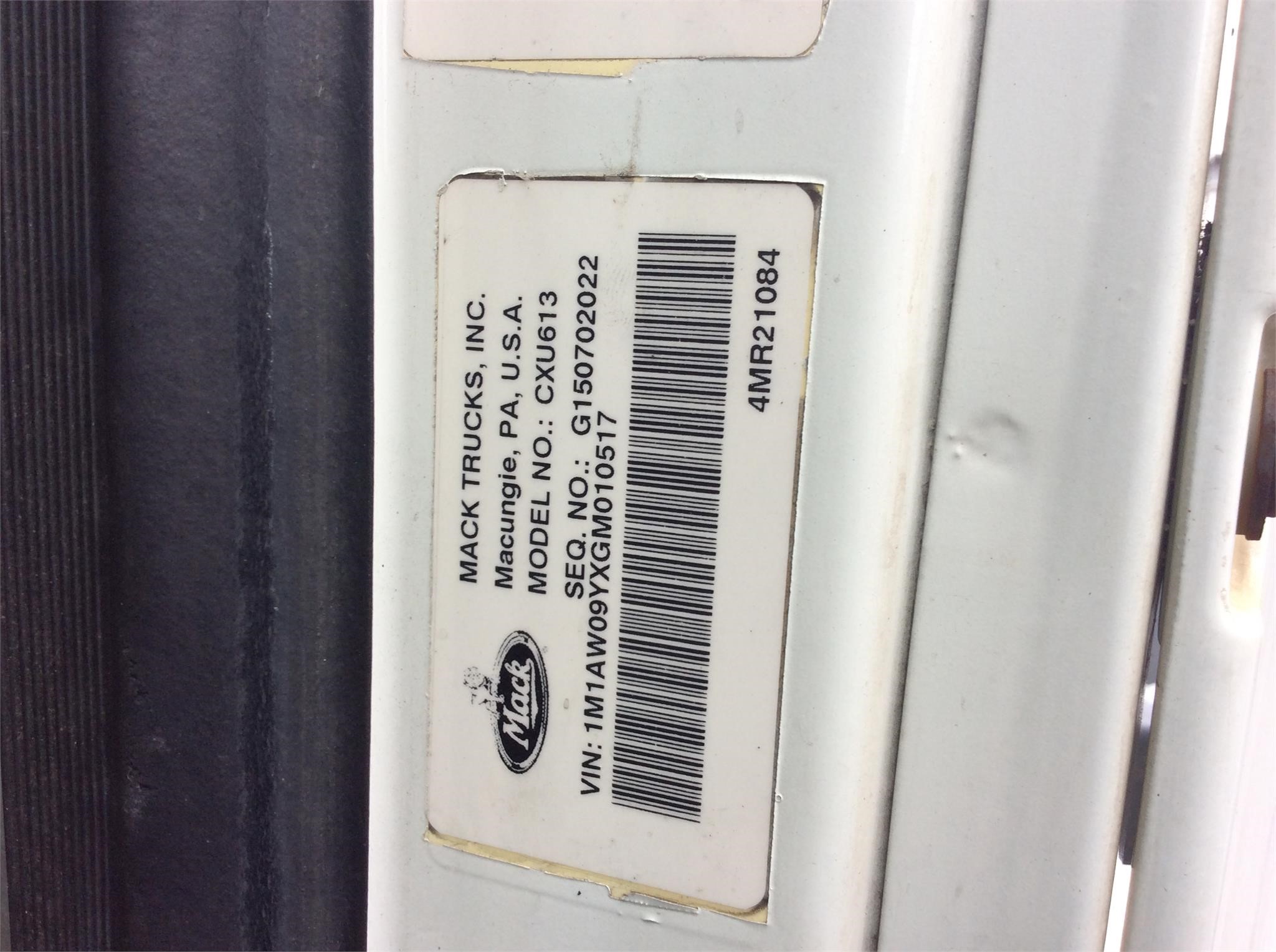 2016 MACK PINNACLE CXU613 8011298571 2016 MACK PINNACLE CXU613 8011298571