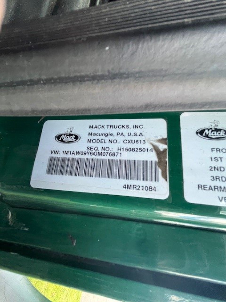 2016 MACK 600 1001913-07 2016 MACK 600 1001913-07