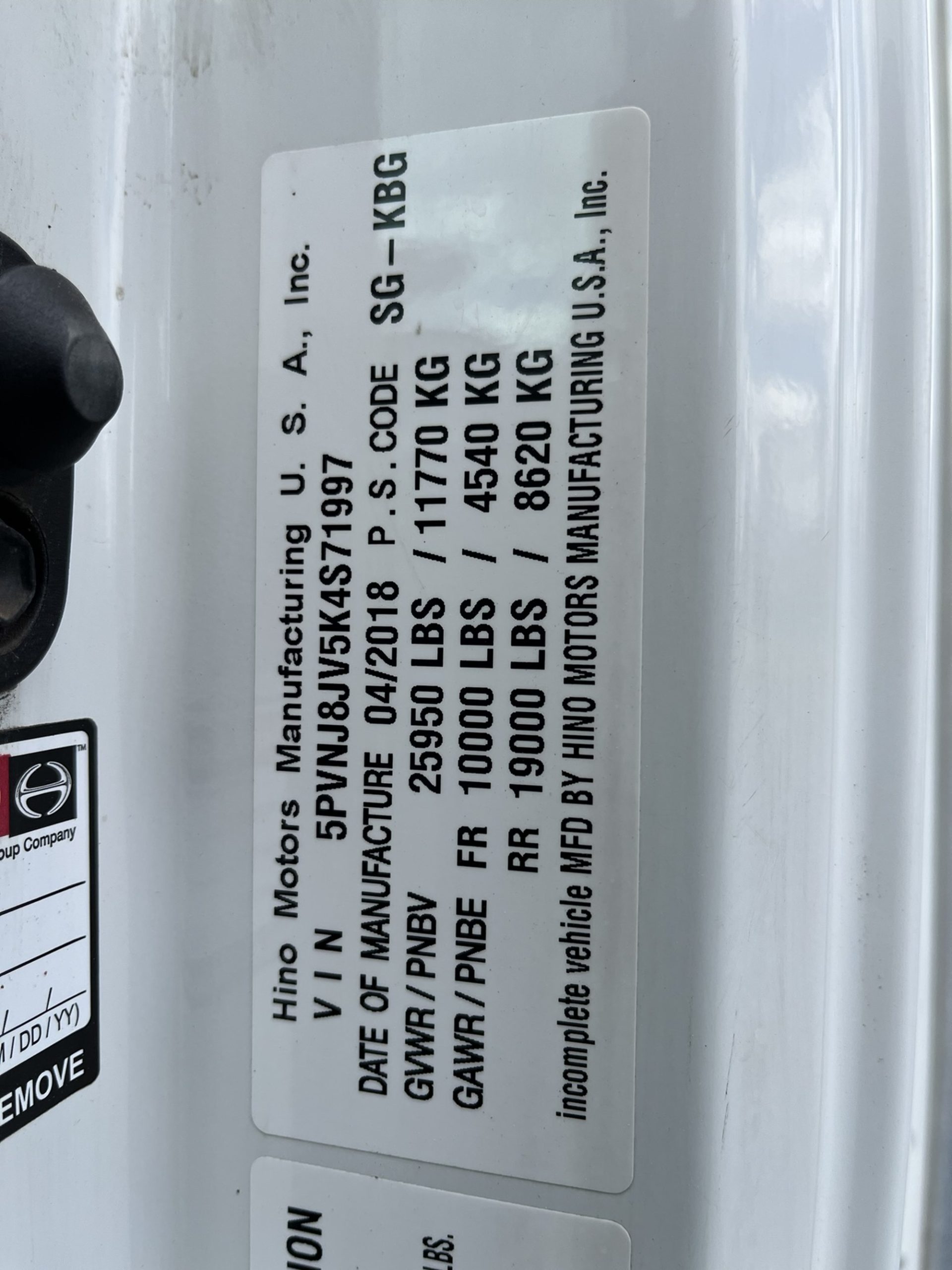 2019 HINO 268A 1000546-19 2019 HINO 268A 1000546-19