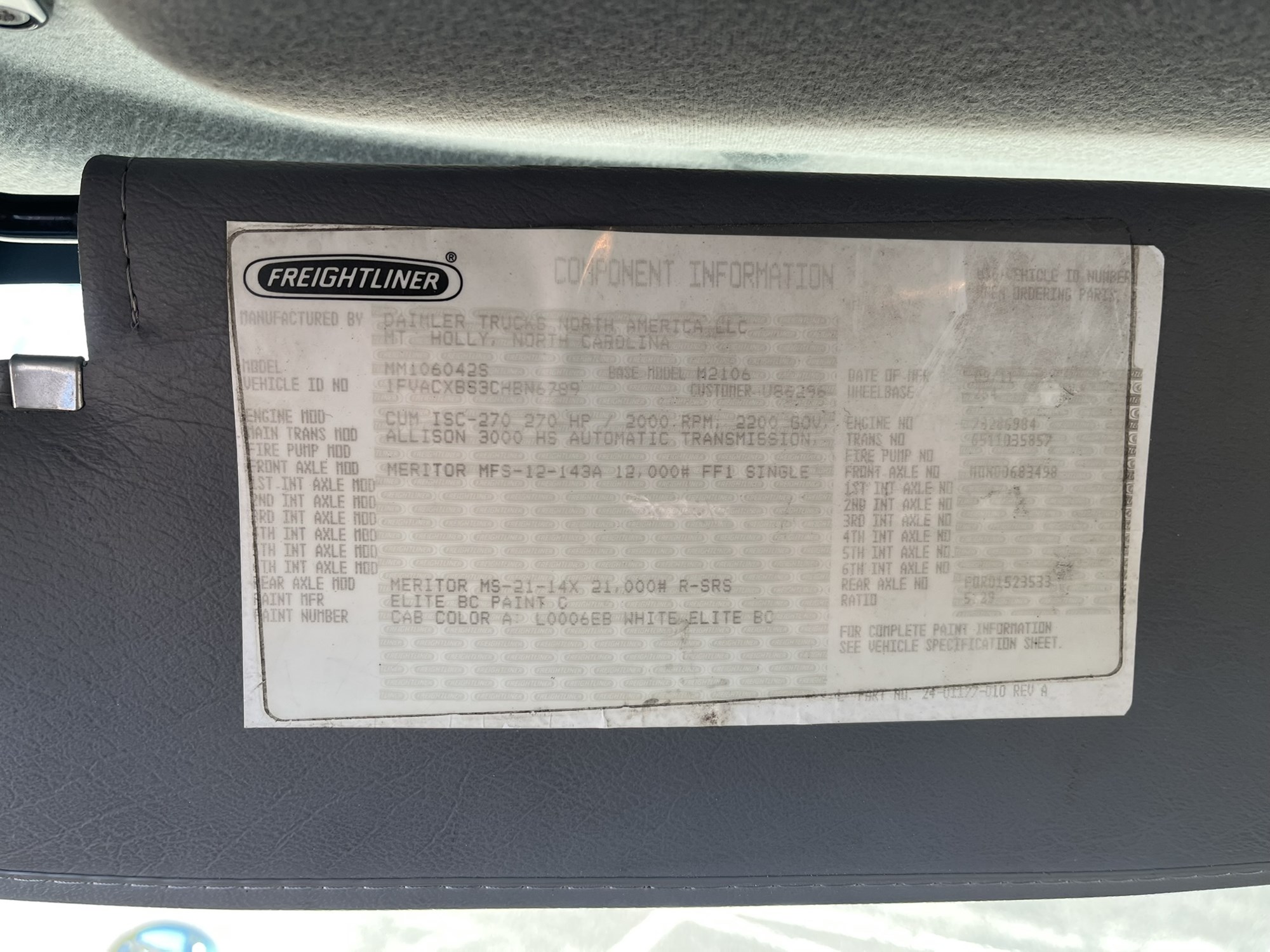 2012 Freightliner M2 1076154-15 2012 Freightliner M2 1076154-15