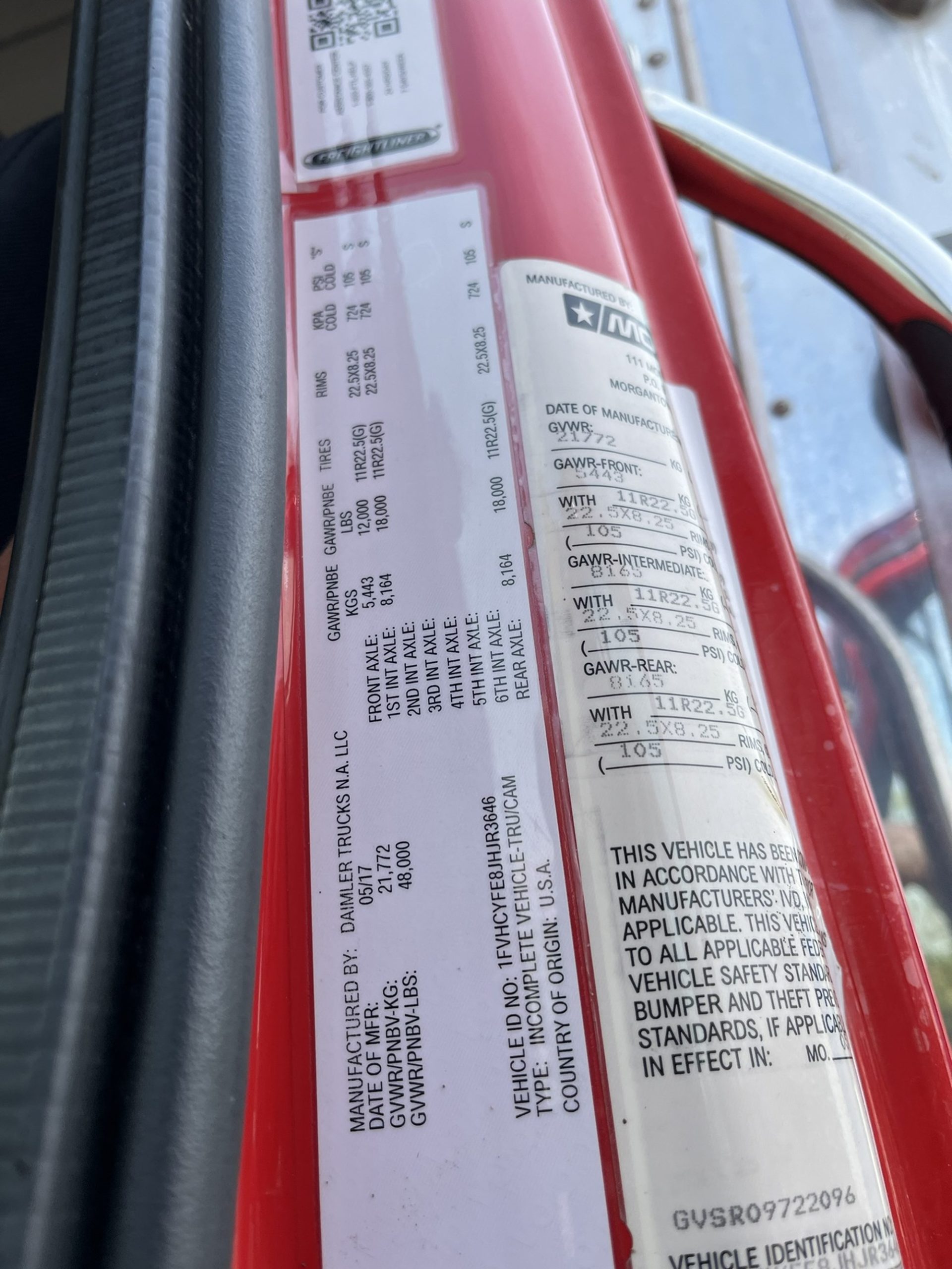 2018 FREIGHTLINER M2 1083812-22 2018 FREIGHTLINER M2 1083812-22