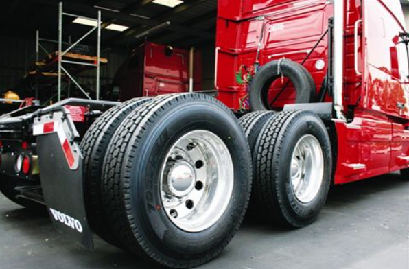 tire repair - red volvo