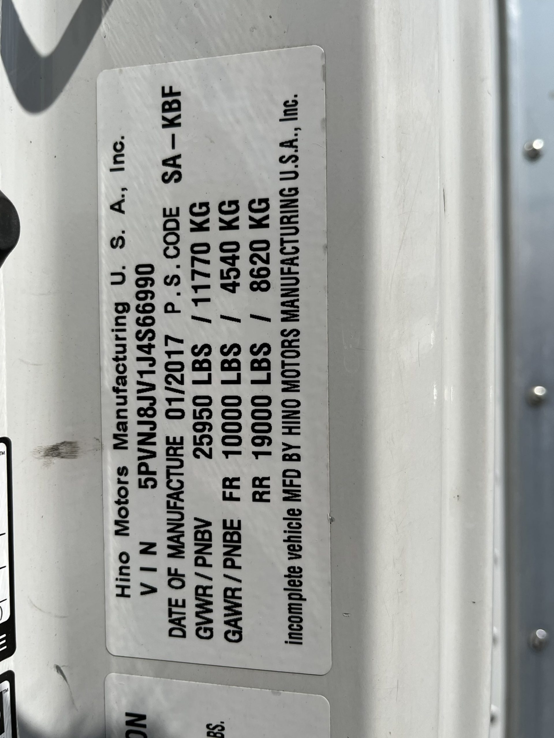 2018 HINO 268A 1000480-16 2018 HINO 268A 1000480-16