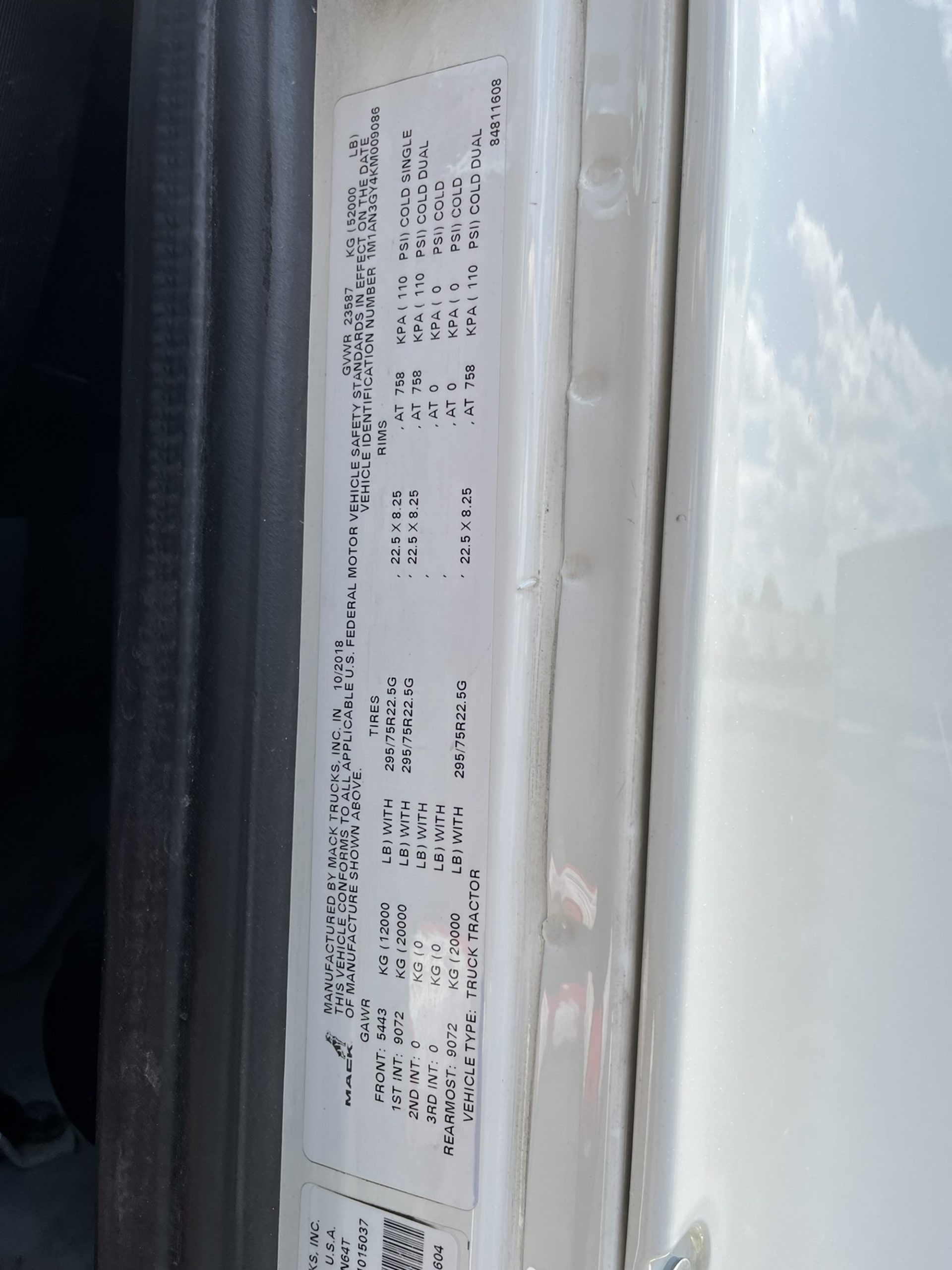 2019 MACK AN64T 1000597-15 2019 MACK AN64T 1000597-15