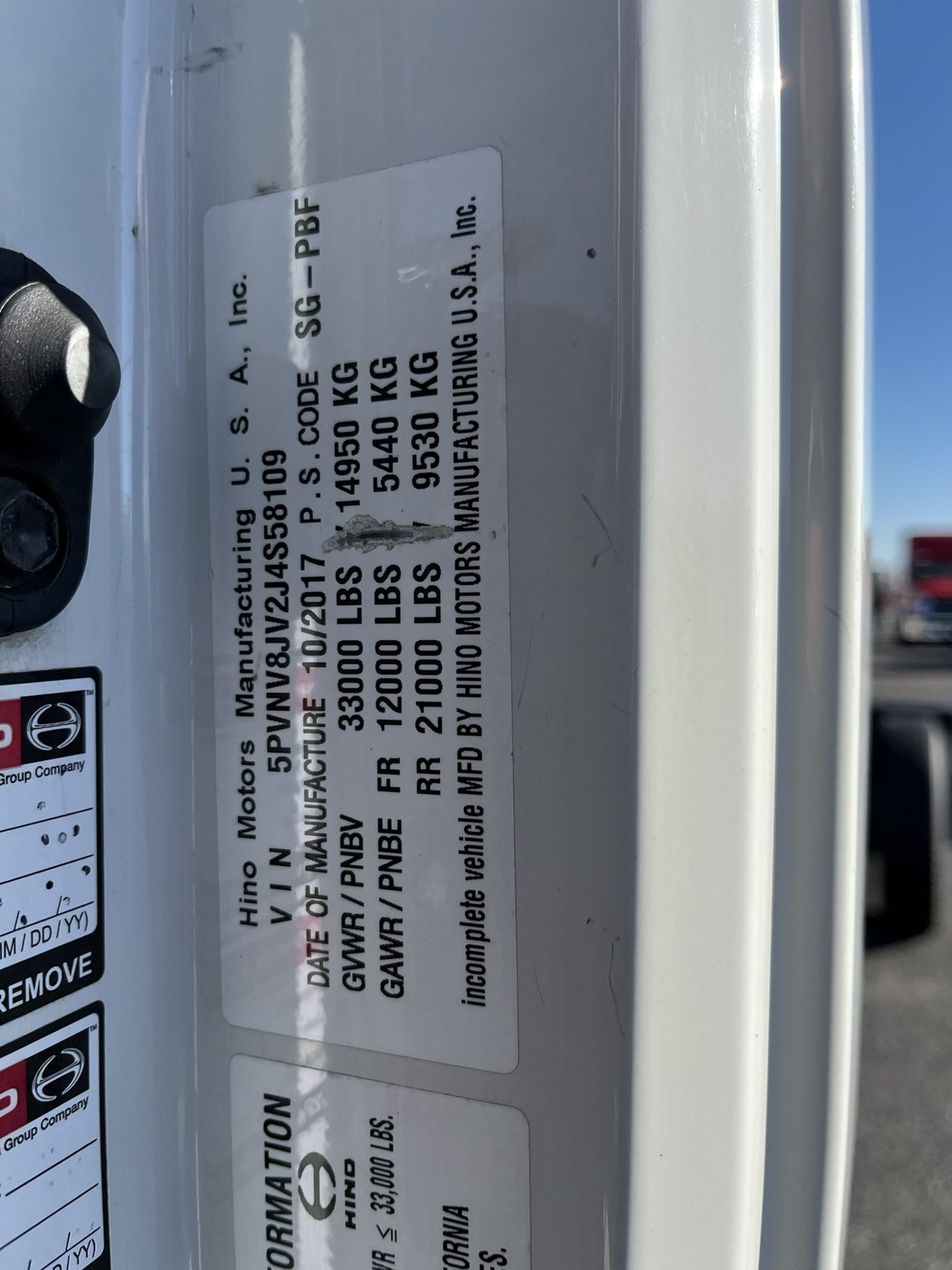 2018 HINO 338 1000481-14 2018 HINO 338 1000481-14