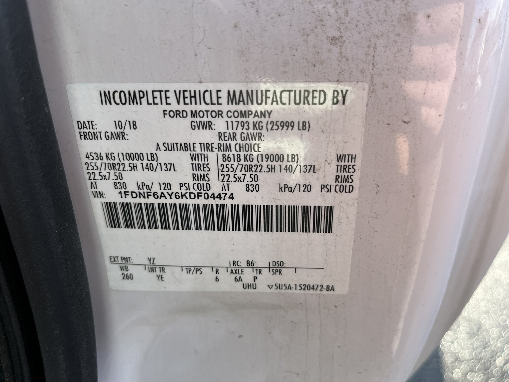 2019 FORD F650 REGULAR CA 1001086-13 2019 FORD F650 REGULAR CA 1001086-13