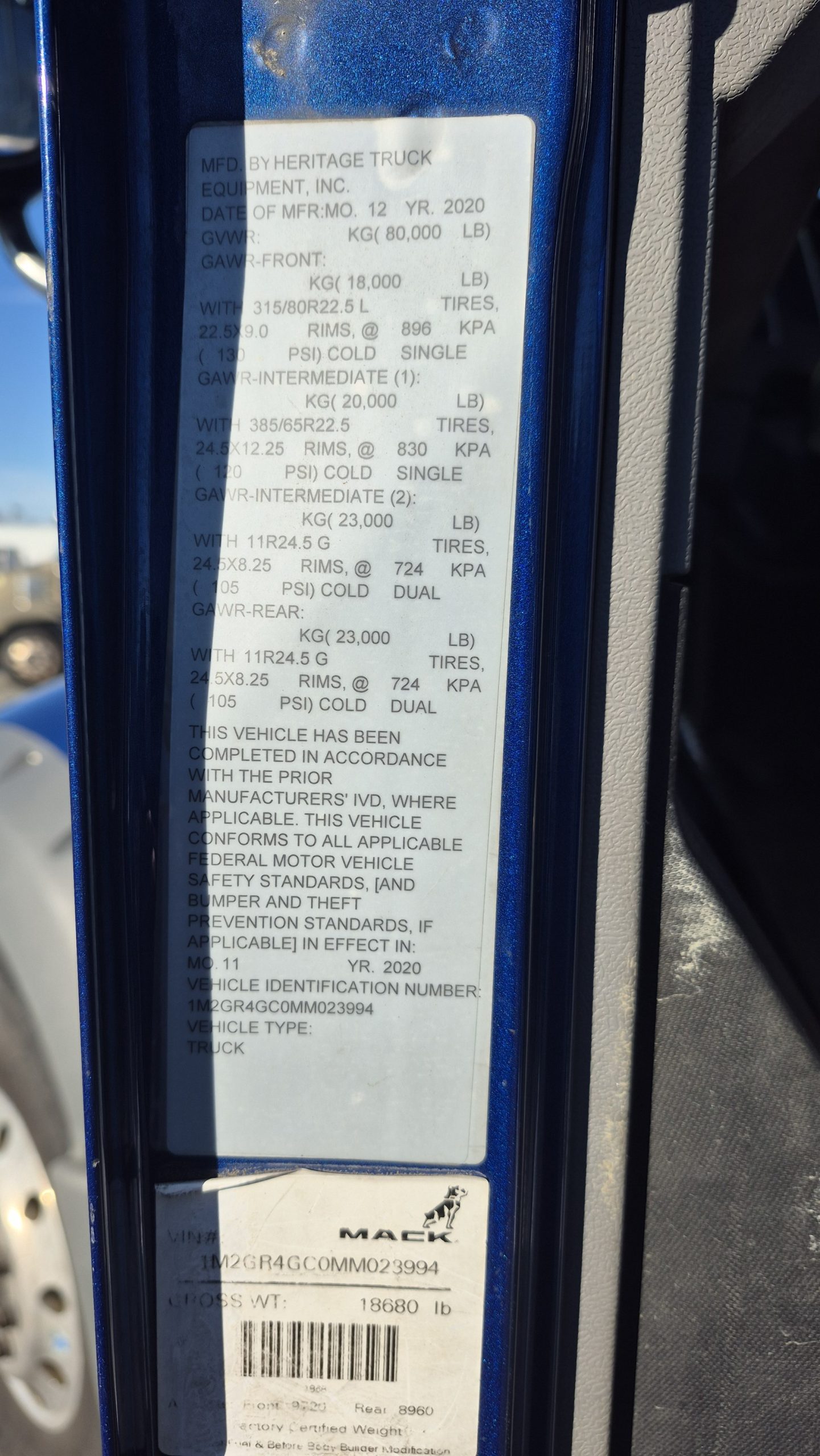 2021 MACK 64FR GR64F 1105911-07 2021 MACK 64FR GR64F 1105911-07