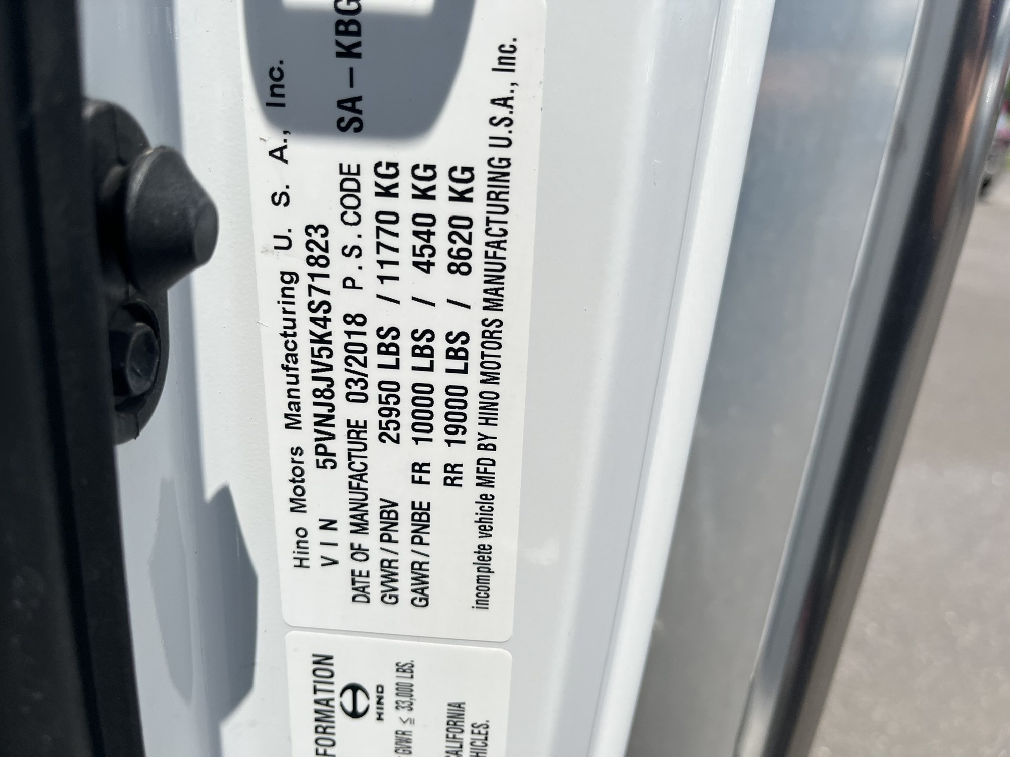 2019 HINO 268A 1203019-16 2019 HINO 268A 1203019-16
